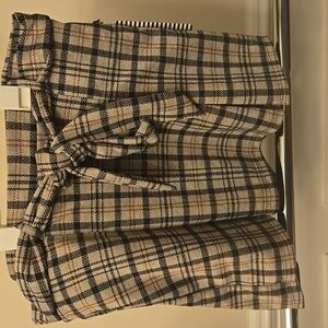 NWT Haute Monde Black and Cream Checkered Skort L